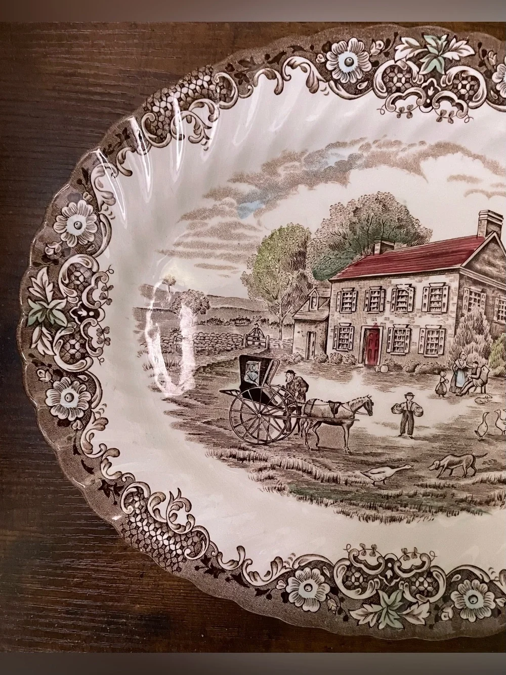 Johnson Brothers Heritage Hall Pennsylvania Fieldstone Oval Serving Platter 12